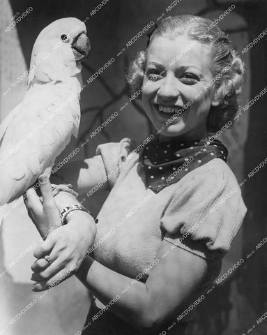 crp-12356 1935 Maxine Manners w Citron crested Cockatoo at Catalina Island Bird Farm crp-12356