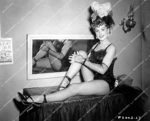 crp-12647 1955 sexy Renate Hoy in fishnets & chorus girl outfit film The Twinkle in God's Eye vintage pinup pose crp-12647