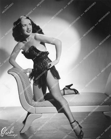 crp-13011 1940's sexy dancer Juanita Navarre in fishnets at New Follies Theatre crp-13011