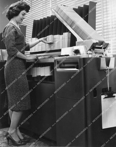 crp-13075 1960's business computer w secretary for mass processing of employees?? crp-13075