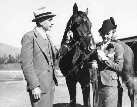 crp-13314 1936 candid Fritz Leiber & Evalyn Knapp w race horse Flamenco crp-13314