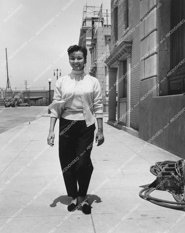 crp-13349 1955 beautiful Japanese actress Mitsuko Kimura Columbia Studios backlot film Three Stripes in the Sun crp-13349