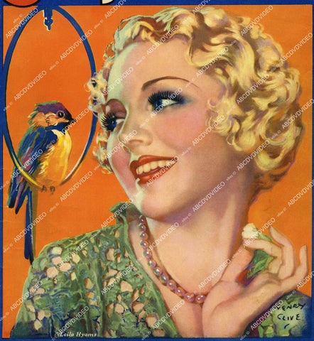 crp-14077 1930's Leila Hyams portrait magazine centerfold type print crp-14077