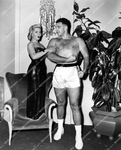 crp-14255 1956 beautiful blonde Elaine edwards meets beefcake Mike Lane film The Harder They Fall crp-14255