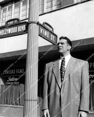 crp-14256 1956 Mike Lane at Hollywood & Vine street signs film The Harder They Fall crp-14256