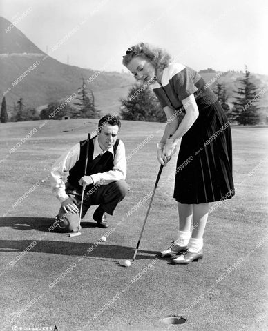 crp-14571 1946 Larry Parks, Evelyn Keyes play golf on putting green film The Jolson Story crp-14571