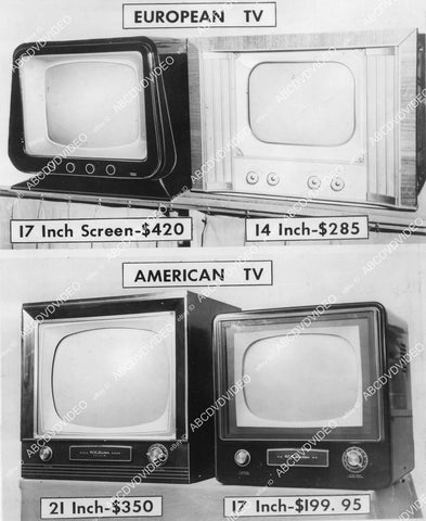 crp-01486 1953 French & U.S. TV Receivers size and price comparison crp-01486