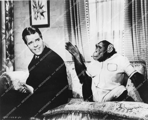 crp-15002 1944 Arthur Lake w Jiggs the chimp film Sailor's Holiday crp-15002