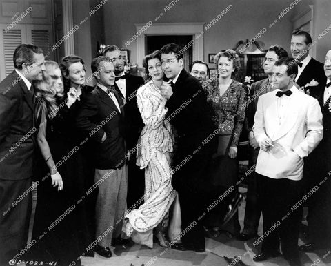 crp-15037 1944 Hollywood look-a-like party Gino Corredo, Sid Chatton, Rod Rogers, Paul Bradley, Roy Thomas, Pamela Drake, Mary Miner, Margaret Bryson, Exelle Poule, Arthur Lake, Linda Landi, Elaine Waters film Sailor's Holiday crp-15037