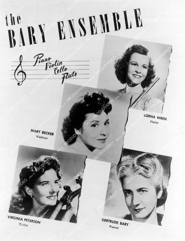crp-15303 1940's music all girl band Bary Ensemble Lorna Wren, Mary Becker, Virginia Peterson, Gertrude Bary crp-15303