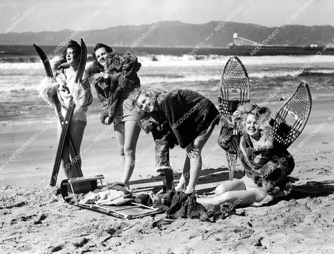 crp-15329 1930's sexy Venice Beach babes to compete Winter Sports Carnival crp-15329
