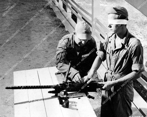 crp-15422 1942 WWII machine gun blindfold training at Harlingen Texas crp-15422