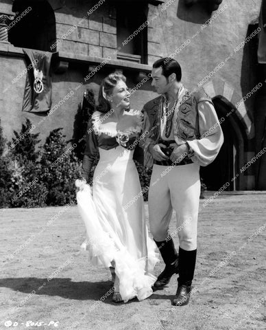 crp-15783 1952 beautiful Gale Robbins & Anthony Dexter on set film The Brigand crp-15783