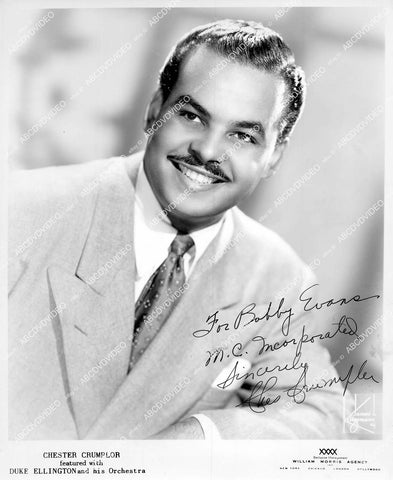 crp-16370 1940's blues jazz musician Chester Crumplor portrait w genuine autograph crp-16370