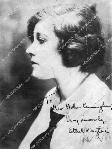 crp-16467 circa 1914 silent film star Ethel Clayton portrait w genuine autograph crp-16467