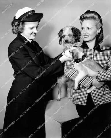 crp-16499 1945 Janet Blair & Pat Searles induct dogs into WWII WAVE program crp-16499