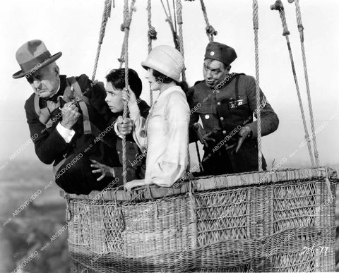 crp-16773 1927 Karl Dane, Marceline Day, Frank Currier, George K Arthur in hot air balloon silent film Rookies crp-16773