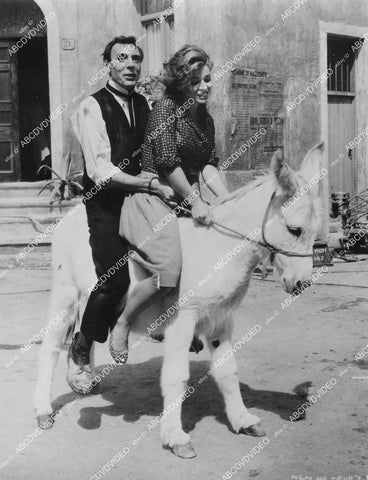crp-00174 1962 Eric Sykes Scilla Gabel ride Fiorella the donkey on location film Village of Daughters crp-00174