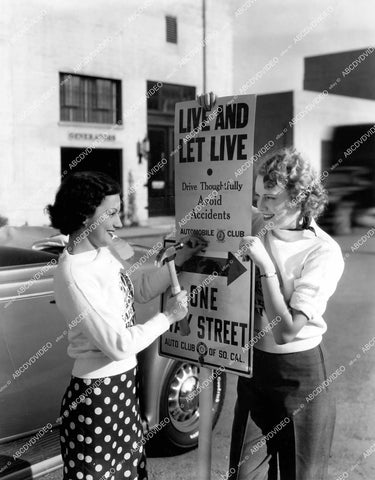 crp-18203 1936 cuties Geneva Sawyer & Dorothy Deering post safe driving PSA 20th Century Fox Studios crp-18203