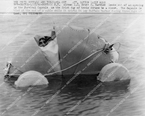 crp-1868 1960 Airman Bruce C Barwise tests his new Survival Capsule in Buffalo, NY crp-1868