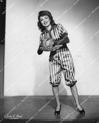 crp-01899 1946 cutie Elayn Chambers old time baseball uniform at El Capitan Theatre Blackouts of 1946 crp-01899