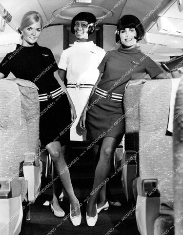 crp-19024 circa 1965 American Airlines new stewardess' outfits w 3 cute models crp-19024