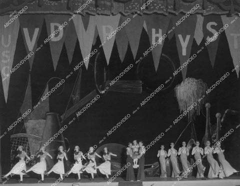 crp-01923 1930's snipe says Co-Eds stage set #2 collegiate drop w pennants crp-01923