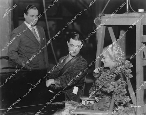 crp-02033 1935 candid Ramon Novarro, Evelyn Laye director Dudley Murphy on set film The Night Is Young crp-02033