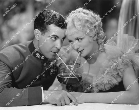 crp-02043 1935 Ramon Novarro, Evelyn Laye drink through straws in brandy snifter film The Night Is Young crp-02043
