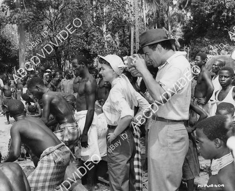 crp-02062 1956 Cornel Wilde, Donna Reed video Giriama dancers on location film Beyond Mombasa crp-02062