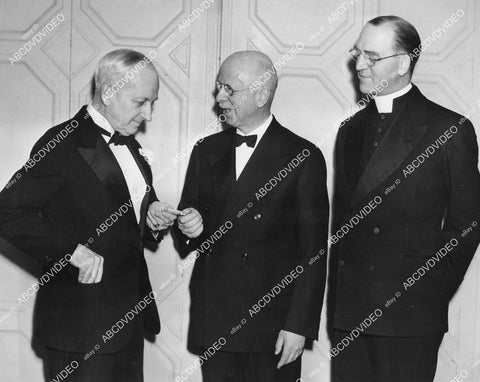 crp-02336 1939 W Edwin Hall, Herbert C Farwell, Father Edward J Flanagan of Boys Town New York City Ceremony crp-02336