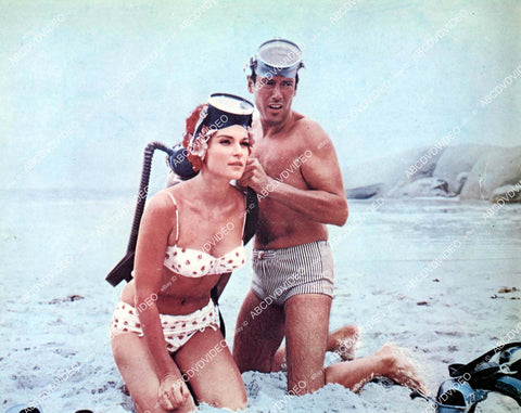 crp-02815 1964 Lex Barker, Ann Smyrner in bikini and scuba gear film Code 7, Victim 5 crp-02815