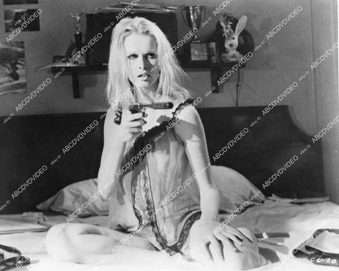 crp-02877 1971 sexy Madeleine Le Roux w her pistol in lingirie film Cry Uncle crp-02877