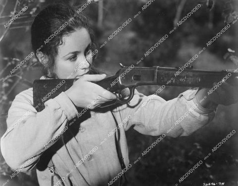 crp-04219 1971 Belinda Montgomery takes aim w her rifle TVM Lock, Stock and Barrel crp-04219