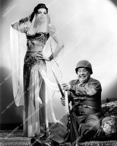 crp-04472 1944 Joe Besser uses bayonet to slice off Ann Miller's dress film Hey, Rookie crp-04472