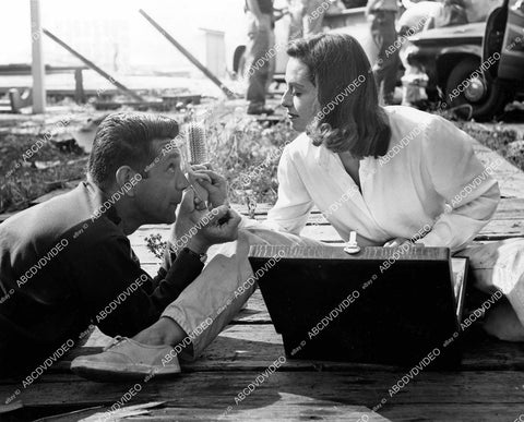 crp-05271 1961 candid Joel Marston, Joyce Taylor on location film Ring of Fire crp-05271