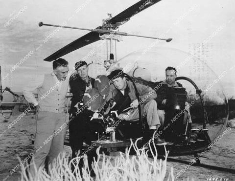 crp-05792 1956 Russell Rouse, George Folsey, Jack Swain WB helicopter cameraman crew film Fastest Gun Alive crp-05792