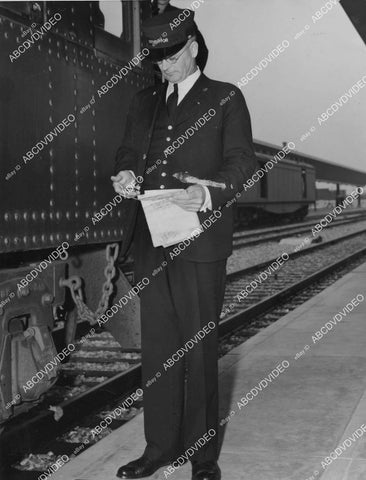 crp-05959 1930's conductor C.H. Bryans Union Pacific Railroad first run Los Angeles Union Station crp-05959