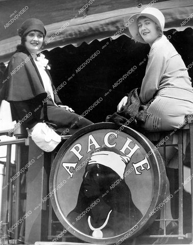 crp-05964 1928 cuties Molly O'Day, Sally O'Neil sitting on back of train Apache at Los Angeles Union Station crp-05964
