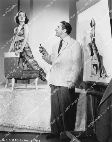 crp-06047 1937 Frances Drake models for John Boles film She Married an Artist crp-06047