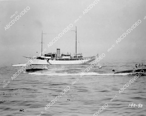 crp-06087 1929 speed boats & yacht in harbor silent film The Man and the Moment crp-06087