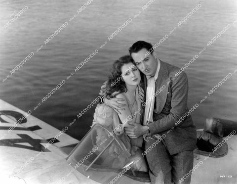 crp-06089 1929 Billie Dove, Rod La Rocque in their seaplane silent film Man and the Moment crp-06089