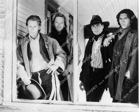crp-06544 1988 Kiefer Sutherland, Emilio Estevez, Charlie Sheen, Lou Diamond Phillips film Young Guns crp-06544
