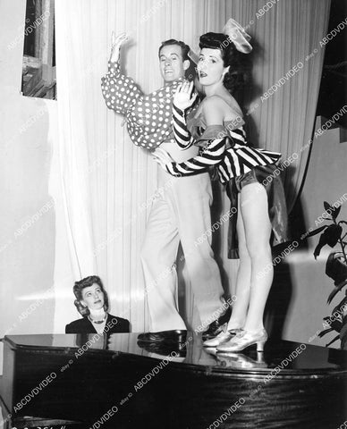crp-06879 1944 dancers Bill Shawn, sexy Carol Adams in short skirt on the piano film Ever Since Venus crp-06879