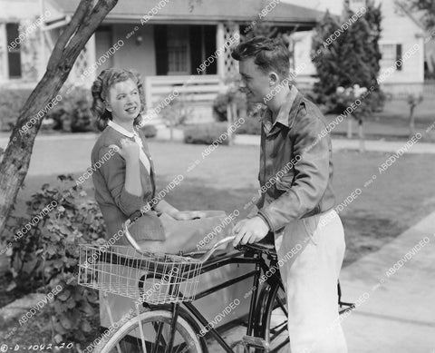 crp-00788 1944 Robert White Louise Erickson make delivery on bicycle film Meet Miss Bobby Socks crp-00788