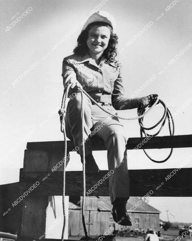 crp-00821 1949 genuine cowgirl Joan ferguson of Wharton Tex w lasso Rodeo Queen competition crp-00821
