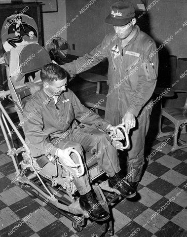 crp-08249 1950's aviation testing new cockpit seat Lynn C Sirovatka, Lt Don C Nichols crp-08249