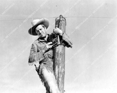 crp-08387 1937 Dick Foran on the telegraph pole film Prairie Thunder crp-08387