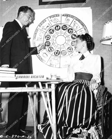 crp-08726 1948 photo Susan Peters, astrology chart & Carroll Righter film The Sign of the Ram crp-08726