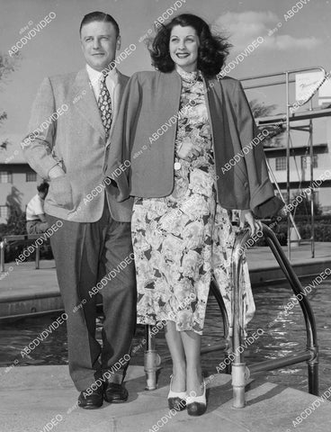 crp-00928 1949 Las Vegas Col David Allerdyce and Iris Bynum at Flamingo Hotel swimming pool crp-00928